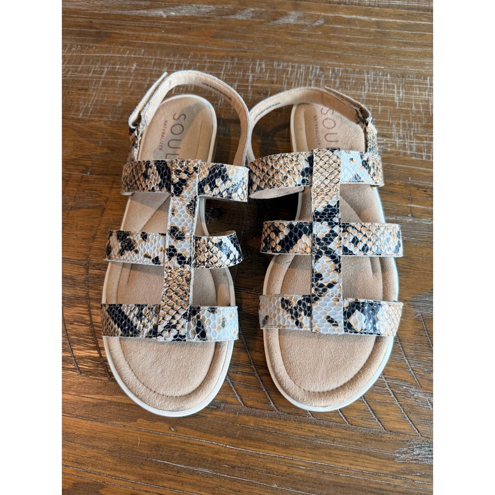Soul Naturalizer Wonder Womens 10M Snakeskin Print Gladiator Slingback Sandals